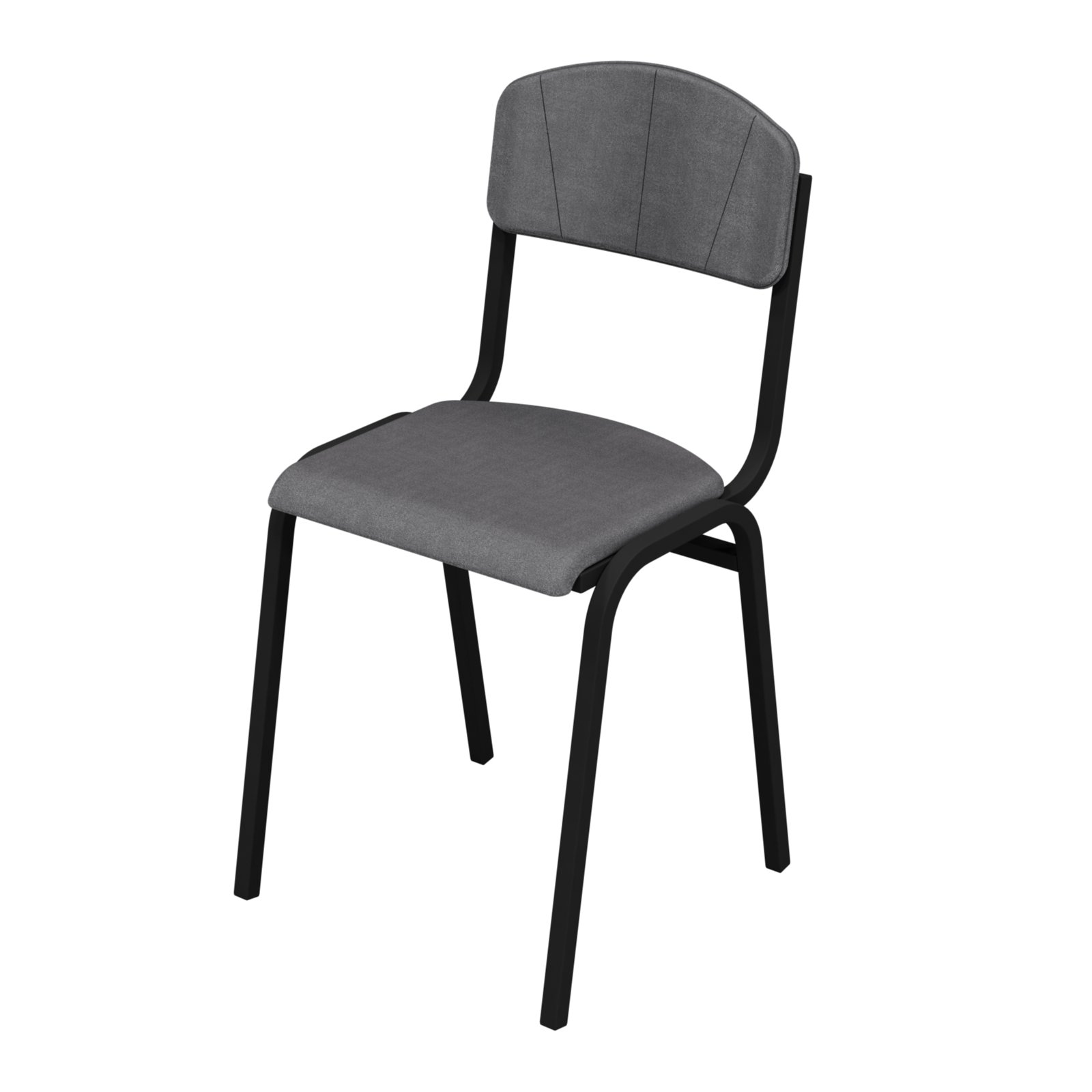 Напівм'який учнівський стілець ISO, матеріал покриття - тканина, на квадратній металевій трубі, АЛМАНТ, 430х470х840 мм, (h=460 мм).